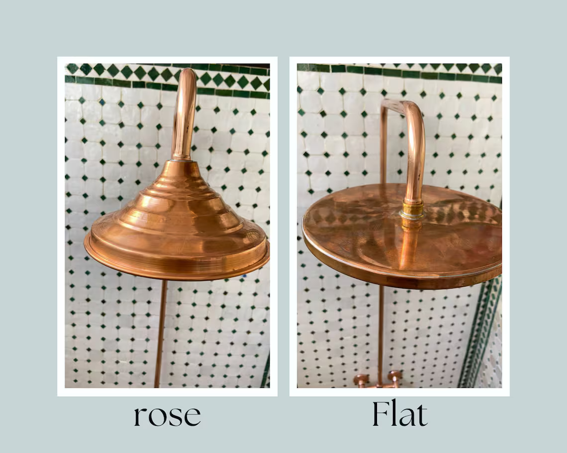 Unlacquered Copper Shower System with Handheld -  Exposed Copper Shower