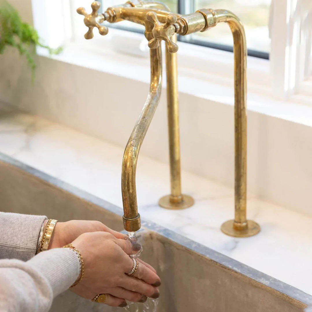 Solid Brass Kitchen Faucet - Unlacquered Brass Faucet
