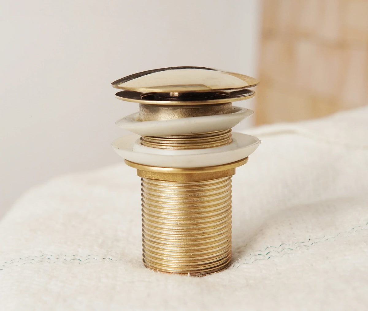 Unlacquered Brass Bathroom Sink Drain, Basin Sink Stopper, Pop up Drain