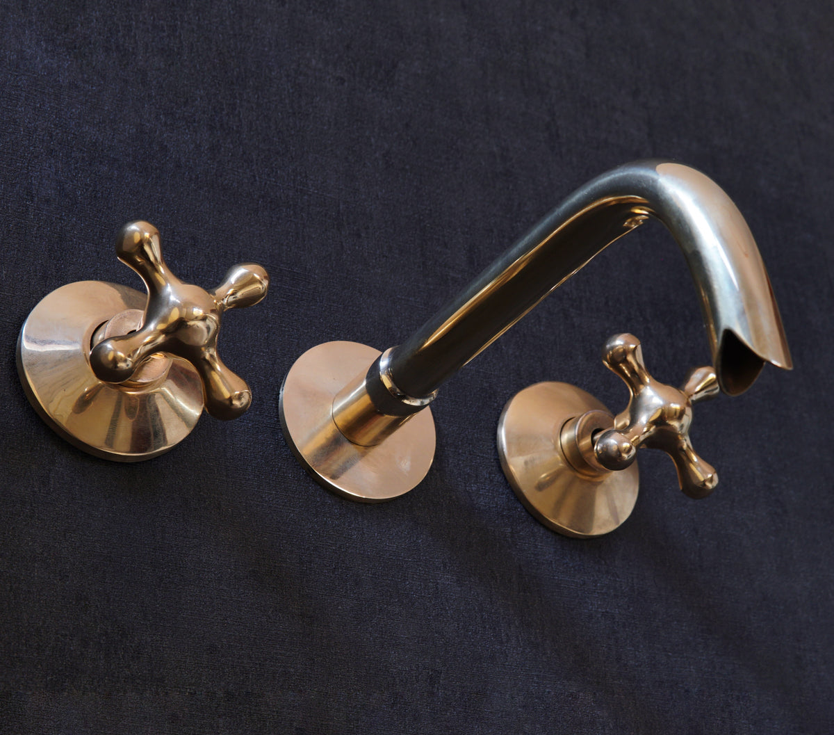 Unlacquered Brass Handcrafted Wall Mounted Faucet, Snake Style