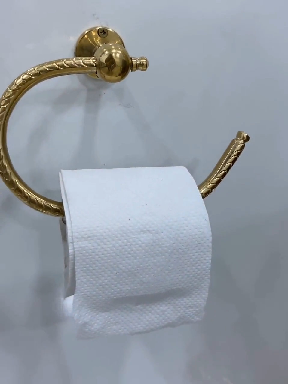 Unlacquered Solid Brass Toilet Paper Holder