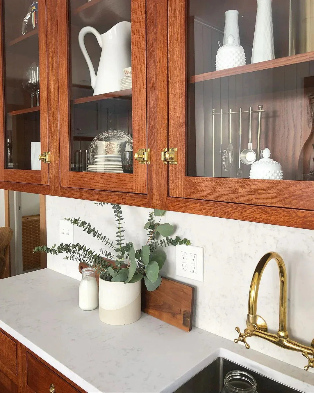 Unlacquered Brass Kitchen Wall Mount Faucet, Gooseneck Faucet