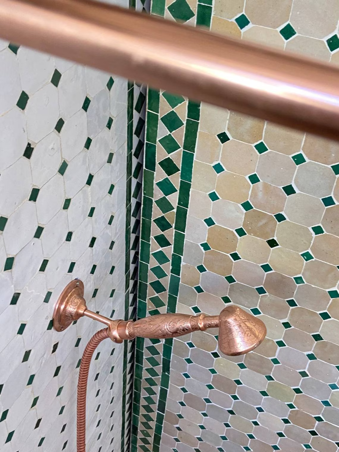 Unlacquered Copper Shower System with Handheld -  Exposed Copper Shower
