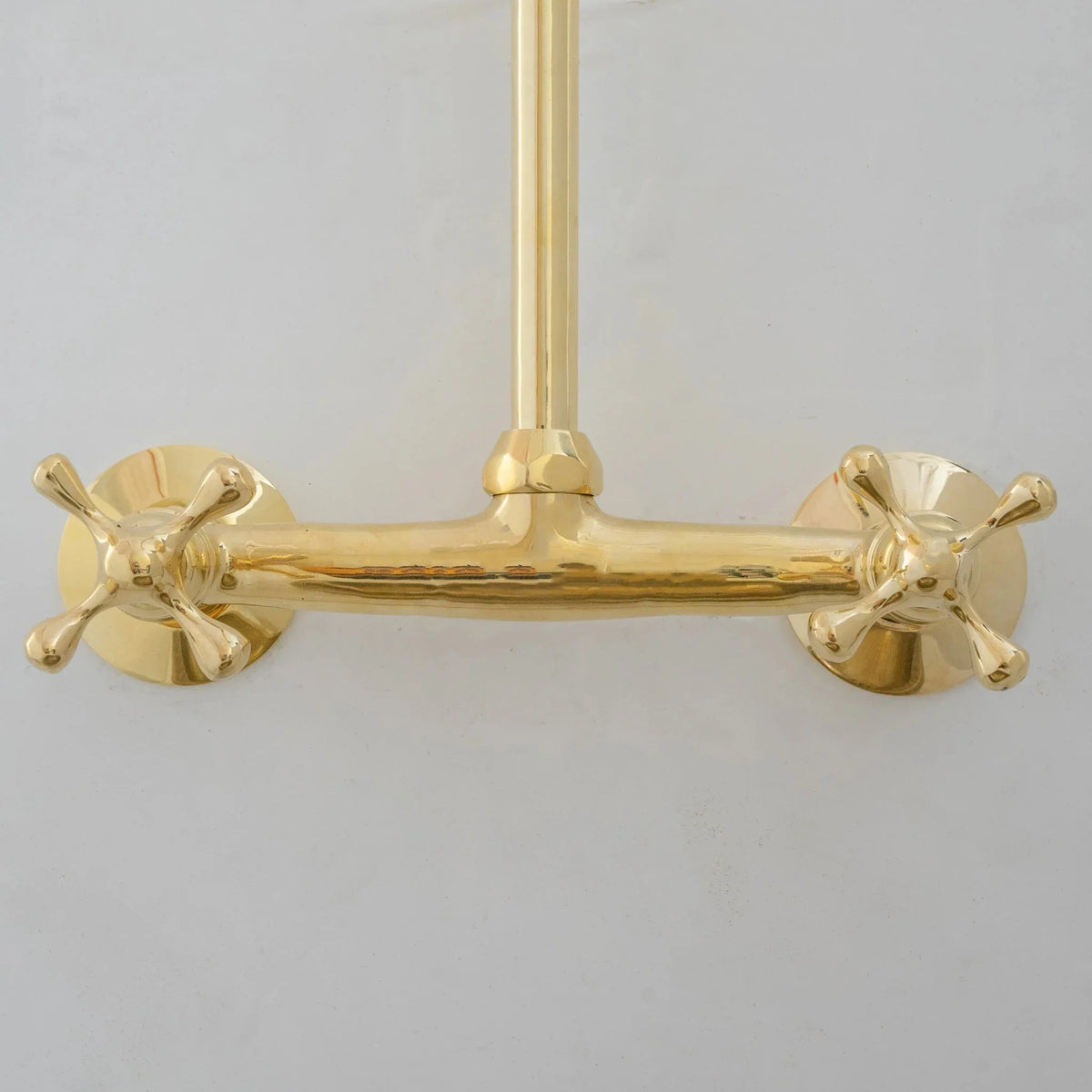 Unlacquered Brass Kitchen Wall Mount Faucet, Gooseneck Faucet