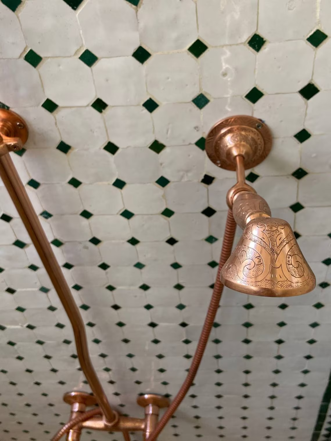 Unlacquered Copper Shower System with Handheld -  Exposed Copper Shower