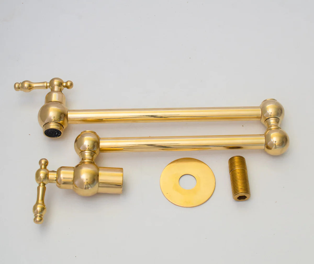 Unlacquered Brass Pot Filler Kitchen Faucet, Stove Pot, Wall Mount Pot Filler