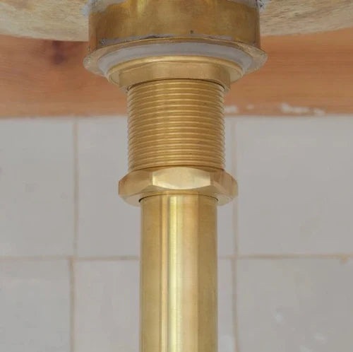 Solid Unlacquered Brass S-trap and Sink Stopper, Push Up Button, Pop Up Drain, Brass Water Trap