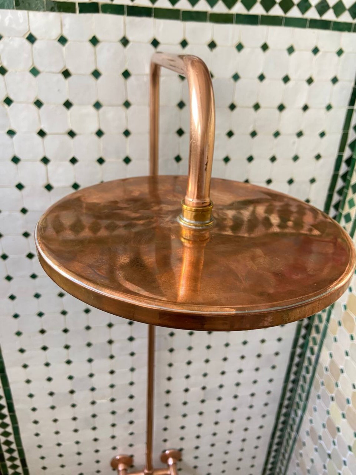Unlacquered Copper Shower System with Handheld -  Exposed Copper Shower