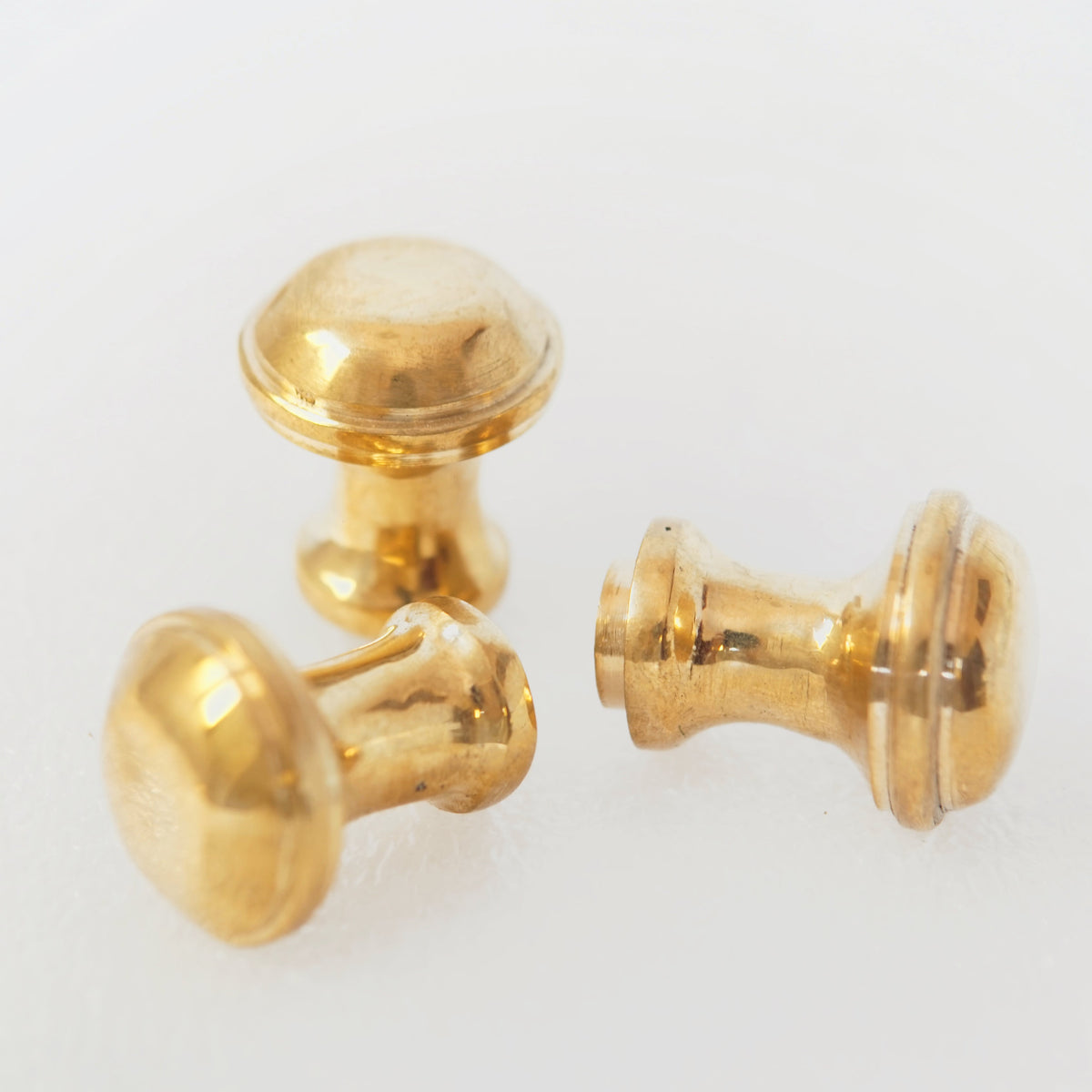 Unlacquered Brass Knobs, Antique Brass Round Knob, Vintage Cabinet Knobs