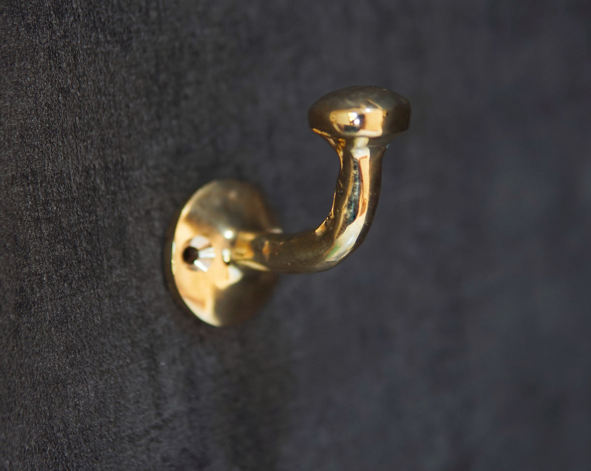Unlacquered Solid Brass Hook, Multi use Hook For Storage