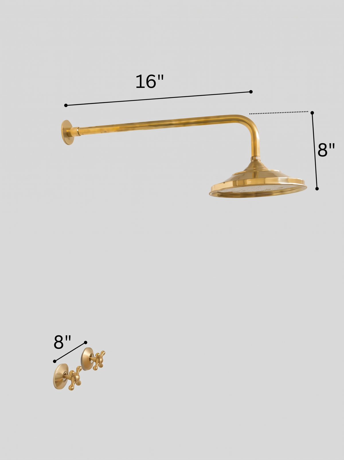Unlacquered Brass Shower System- Shower Head Antique Brass.