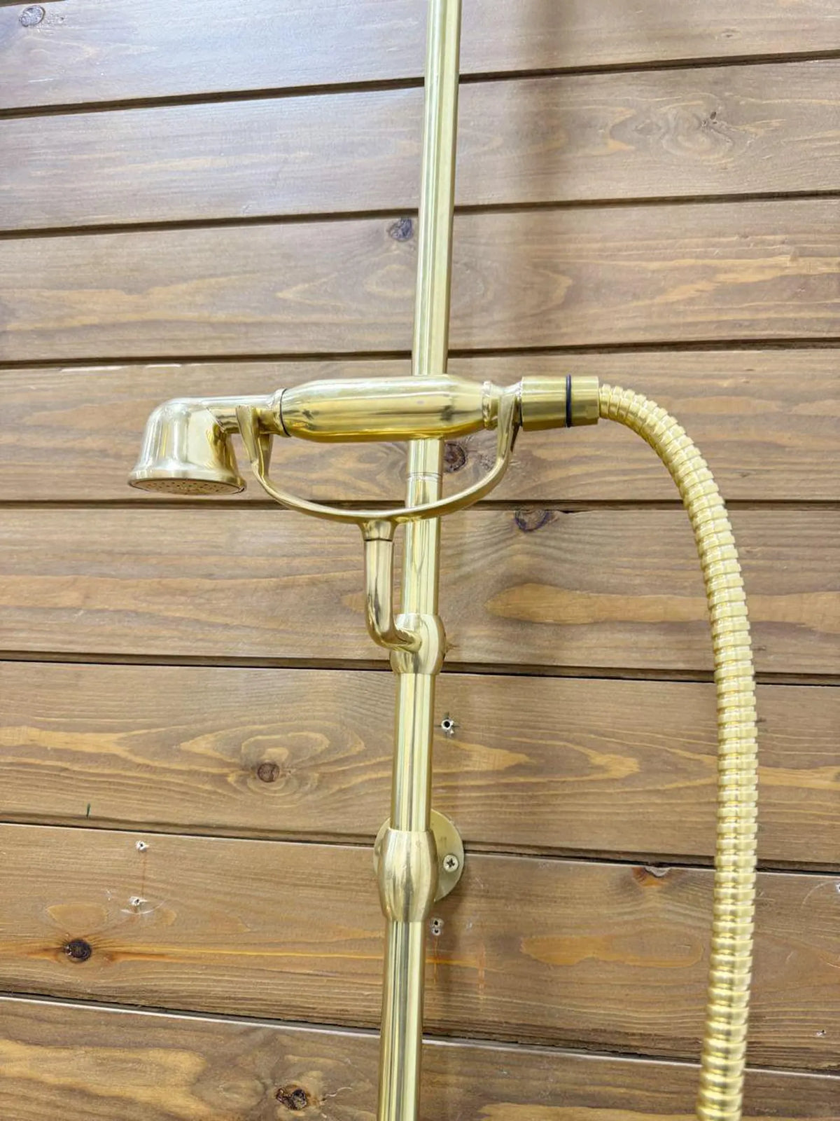 Unlacquered Brass Rainfall Shower System with handheld