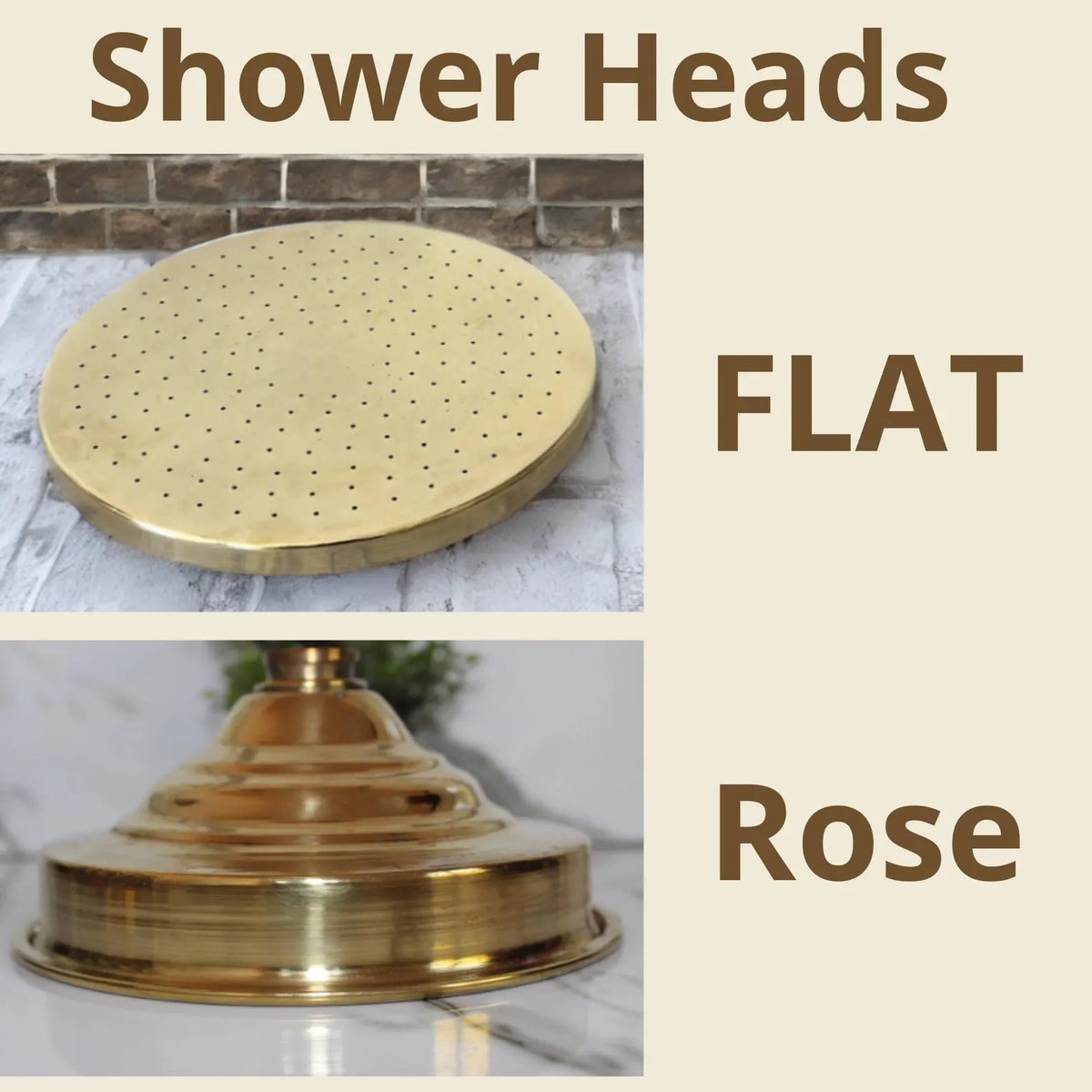 Unlacquered Brass Rainfall Shower System with handheld