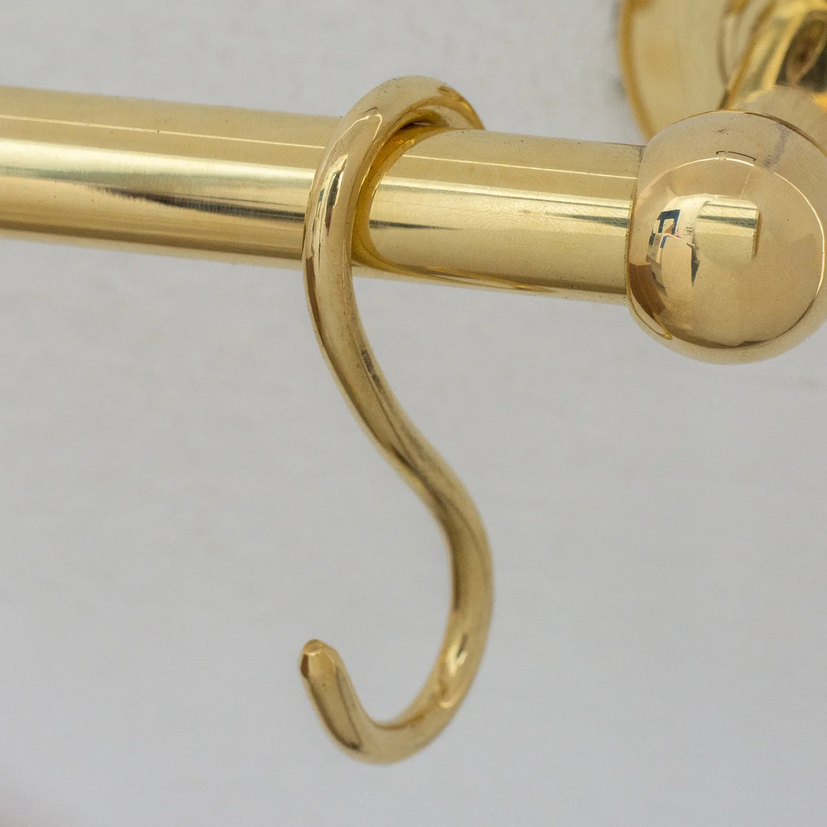 Solid Brass Pot Rail With Hooks, Unlacquered Brass Kitchen Pot Rack, Pot Hangers