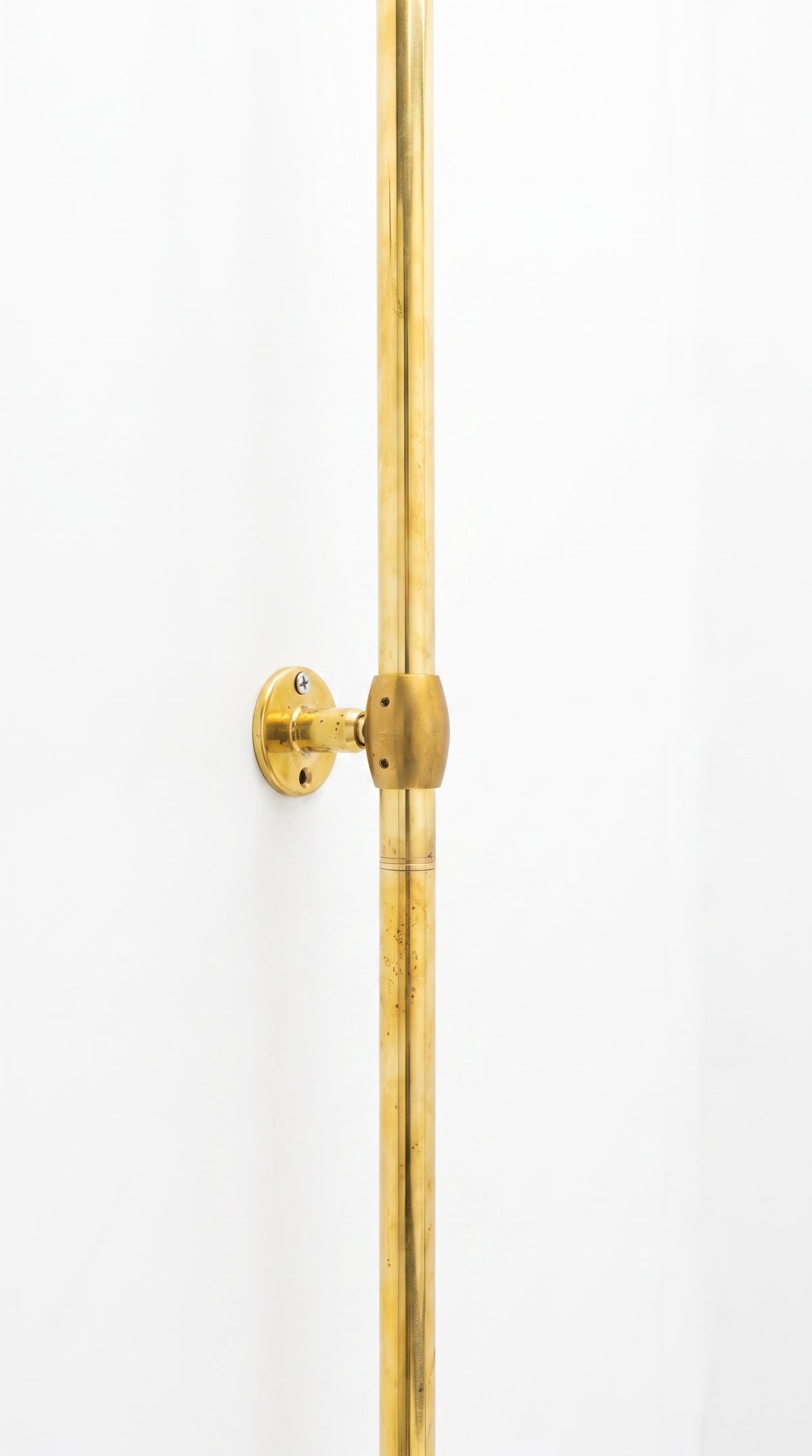Unlacquered Brass Shower System With Rain Shower Head and Handheld.