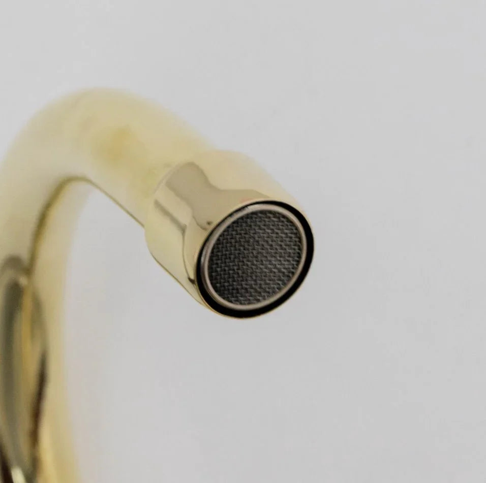 Brass Single Hole Bathroom Faucet, Antique Brass Gooseneck Bathroom Faucet