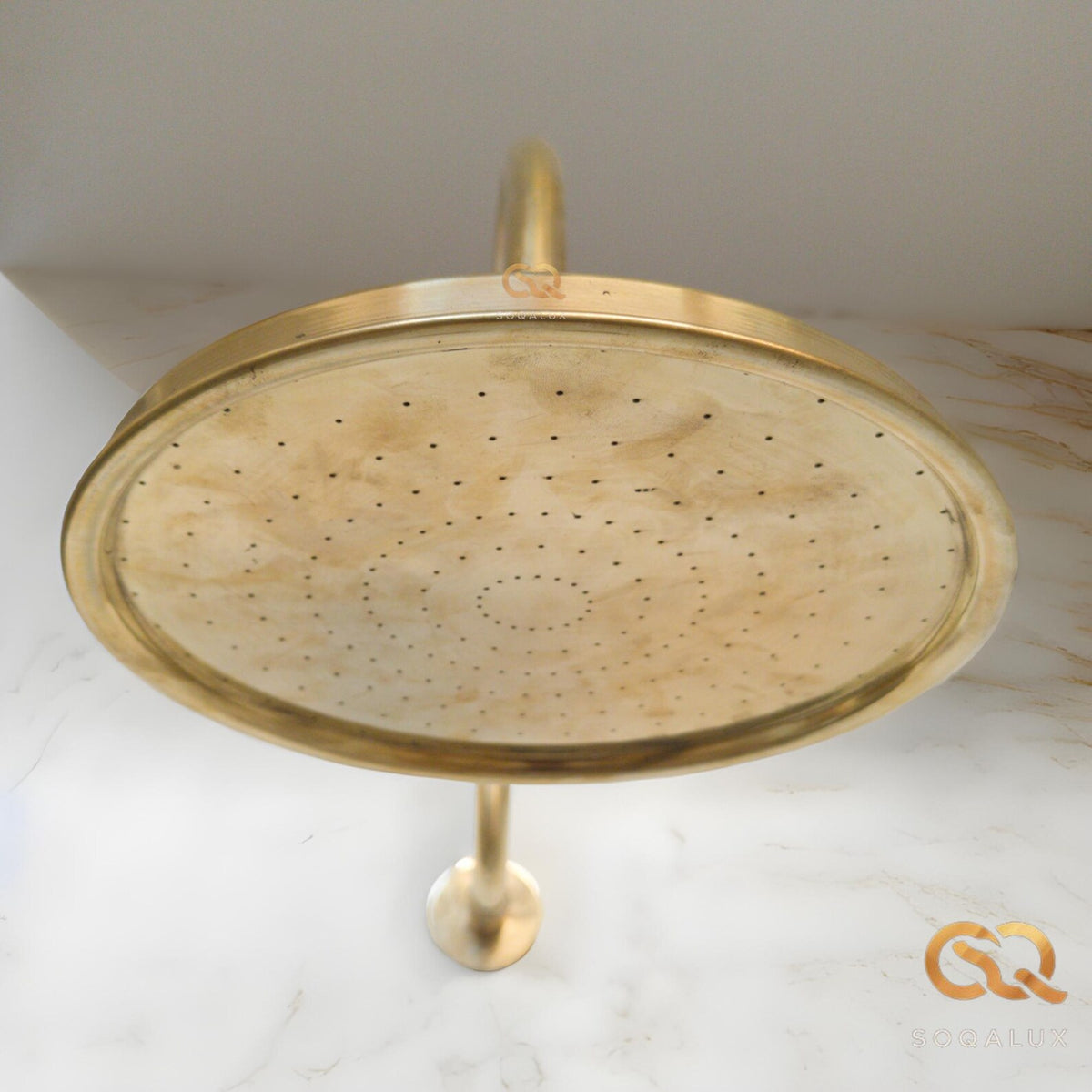 Unlacquered Brass Shower System- Shower Head Antique Brass.
