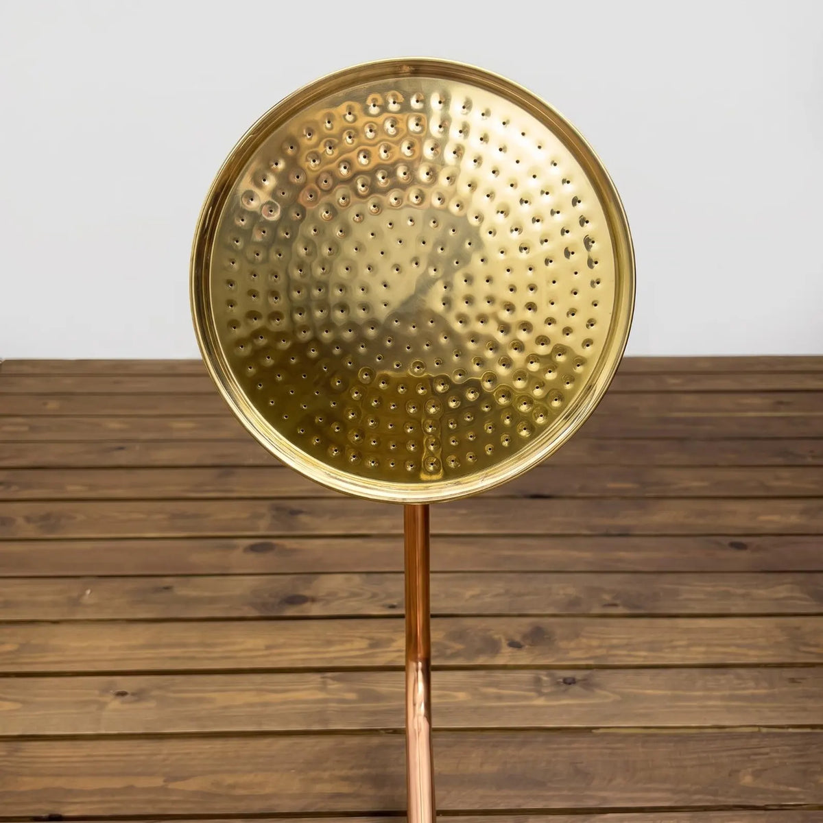 Unlacquered Solid Copper and Solid Brass Outdoor Shower System with Handheld.