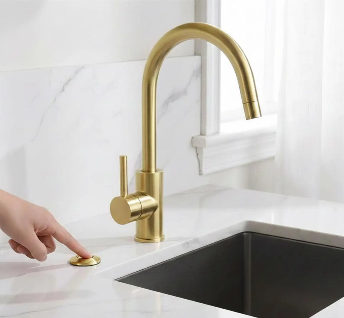 Unlacquered Brass Air Switch Kit for Garbage Disposal