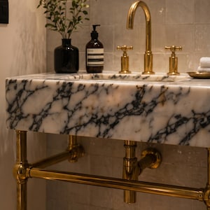 Unlacquered Brass Console Legs- Custom Sizing Available.