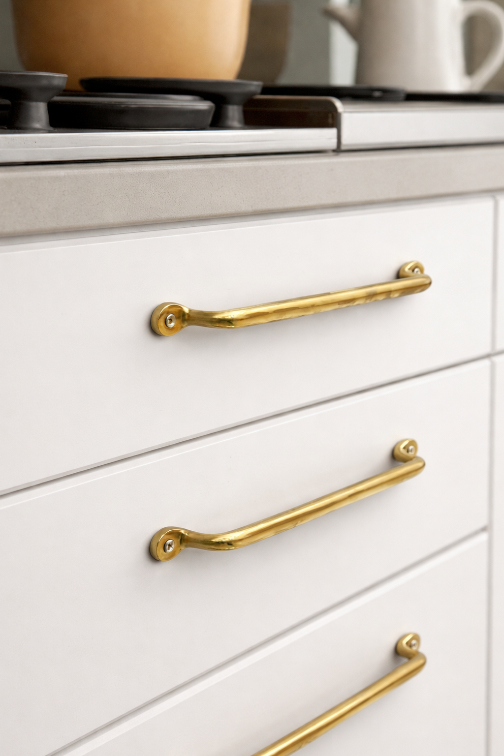 Solid Unlacquered Brass Cabinet Pulls