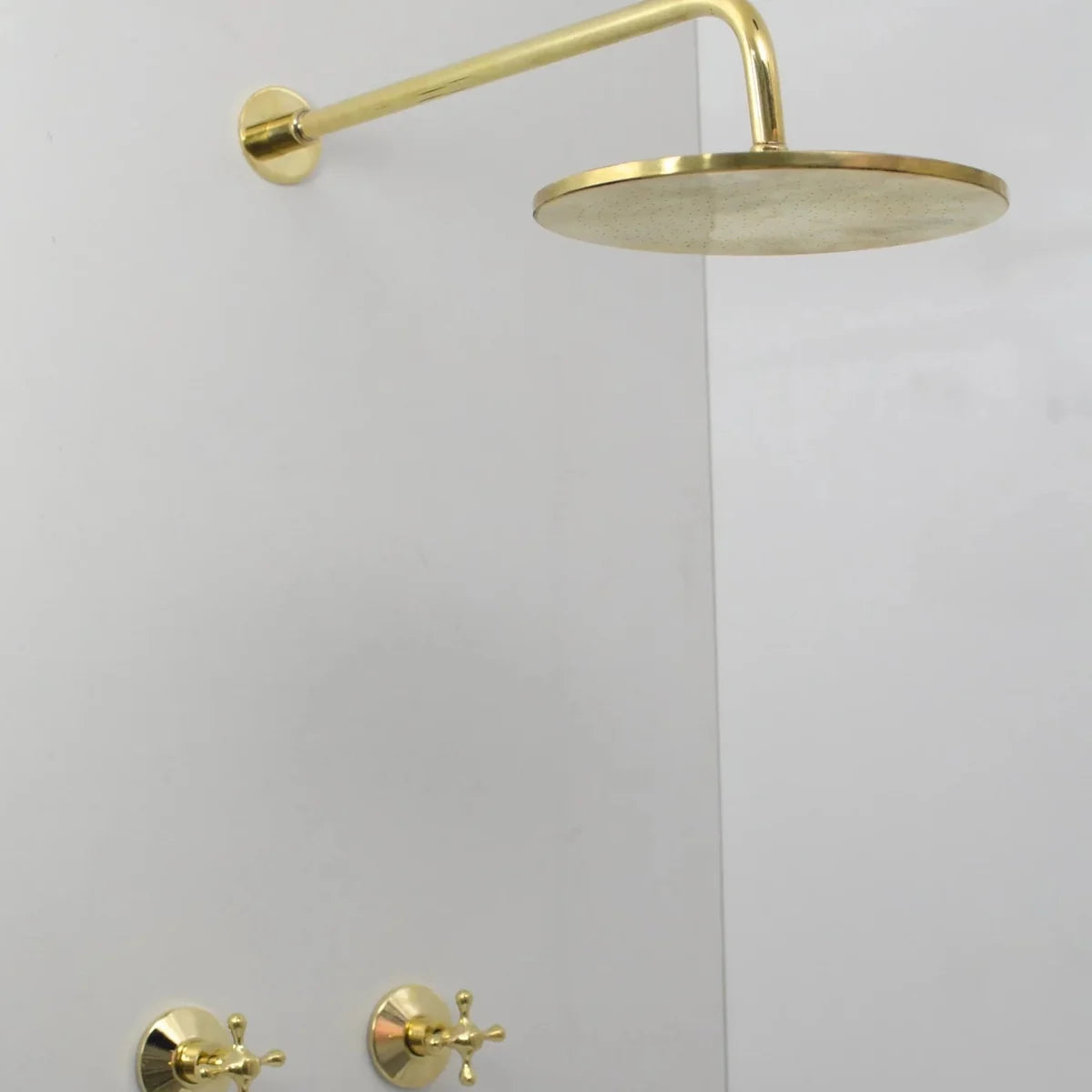 Unlacquered Brass Shower System- Shower Head Antique Brass.
