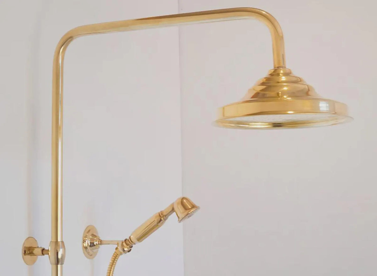 Unlacquered Brass Shower System Set-Rainfall Bathroom Shower Set.
