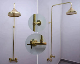 Antique Brass Shower Fixtures -  Brass Shower System SIO1