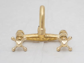 Vintage Brass Bathroom Faucet - Wall Faucet