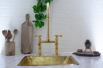 Antique Brass Kitchen Faucet - Antique Brass Bridge Faucet VCB04
