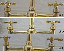 Brass Bridge Kitchen Faucet - Antique Brass Bridge Faucet ASB02