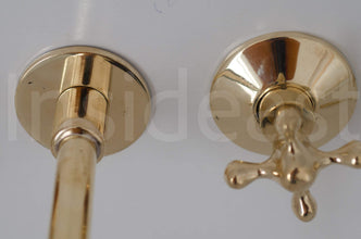 Unlacquered Brass Bathroom Faucet - Antique Brass Wall Mount Faucet ISW01