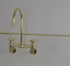 Wall Mounted Bridge Faucet - Brass Bridge Kitchen Faucet AWB04